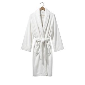 *Frette Turkish Wrap Terry Hotel Bathrobe Shawl Collar 100% Cotton White Sz L/XL